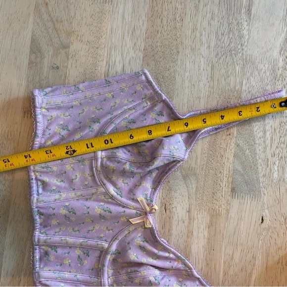 Lavender Floral Corset Crop Top Women’s Size Medium-Large - Picture 14 of 15